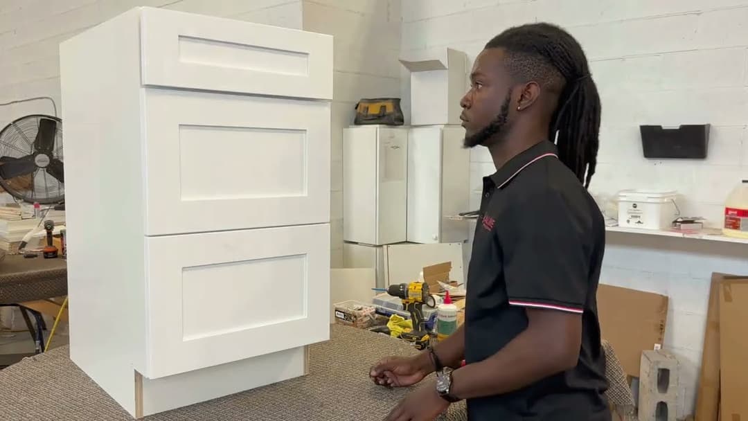 Drawer base cabinet assembly video
